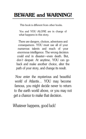 Choose Your Own Adventure interior page