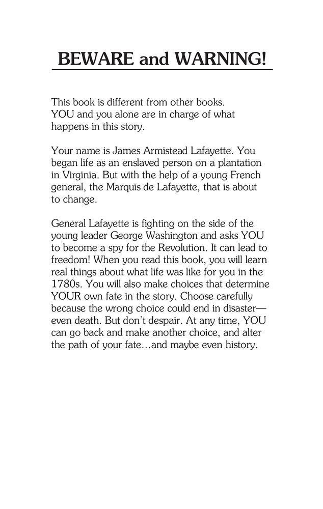 Choose Your Own Adventure SPIES: James Armistead Lafayette