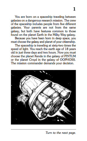 Choose Your Own Adventure interior page with image