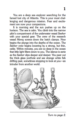 Choose Your Own Adventure interior page with image